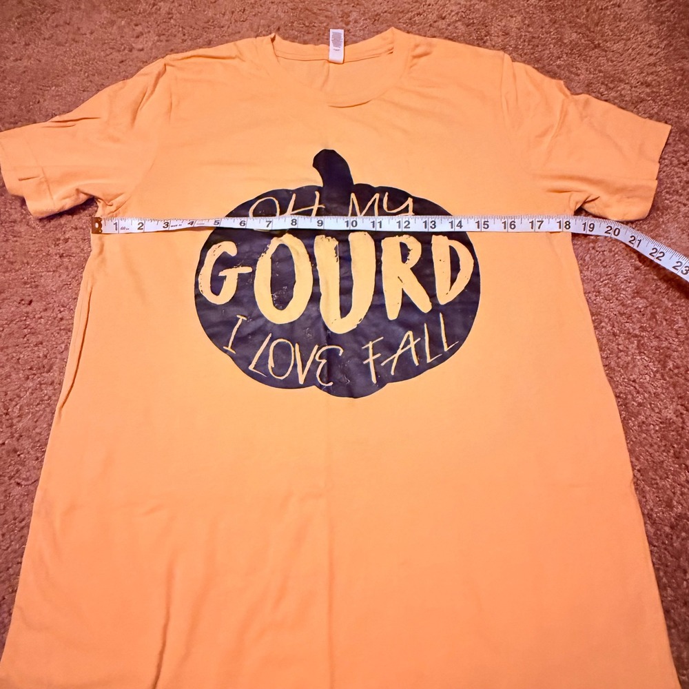 Bella Canvas Oh My Gourd I Love Fall Pumpkin Graphic Tee Yellow Medium - Picture 4 of 6